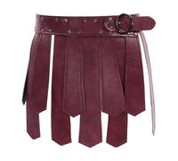 Jugaoge Herren PU Leder Gürtel Gladiator Rock Römer Kämpfer Krieger Rüstungen Panzer Verstellbare Ledergürtel Breit mit Schnalle Party Clubwear Burgundy One Size