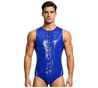Jugaoge Herren Wrestling Singlet Body Männer Inkontinenz-Body Männer Shapewear Einteiler Nachtwäsche Dessous Inkontinenz Slip Club Königsblau XXL