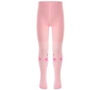 Jugaoge Mädchen Ballett Tanz Strumpfhose Pantyhose mit Ballerina Jacquard Slim Fit Leggings Tights Atmungsaktive Strümpfe Socken Stockings Rosa 104-116