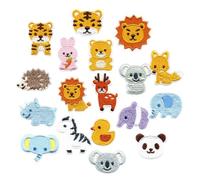 JUGUTA 18 Stück Tier Bügelflicken, Diy Patches Zum Aufbügeln, Flicken Zum Aufbügeln, Patches Klett, Aufnäher Zoo, Flicken Zum Aufbügeln Kinder Für Kinderkleidung, Hosen, Rucksäcke, Hüte, Jeans