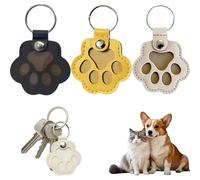 JUGUTA 3 Stücke Leder Katze Pfote Keychain Tragbare Pet Haar Memorial Andenken Keychain Schlüsselring Für Haustier Gedenk