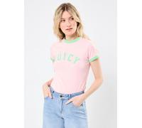 Juicy Couture Damen Collegiate figubetontes Top Oberteil mit Applikationen versch. Farben T-Shirt, Juicy PINK, M