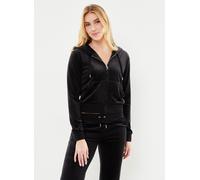 Kapuzennickijacke JUICY COUTURE "ROBERTSON CLASS Damen", Damen, Gr. XS, schwarz, 95% Polyester, 5% Elasthan, normal, Jacken, Trainingsjacke Damen, Sweatjacke mit Kapuze, Velour, mit Glitzer, Sale (652