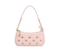 Juicy Couture Colorful Love Schultertasche | Goldfarbene Herz-Nieten, gestepptes Design, goldfarbener Kettenriemen, 25,4 x 15,2 x 7,6 cm, Reißverschluss