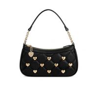 Juicy Couture Colorful Love Schultertasche, Lakritz, Einheitsgröße | Goldfarbene Herz-Nieten, gestepptes Design, goldfarbener Kettenriemen, 25,4 x 15,2 x 7,6 cm, Reißverschluss