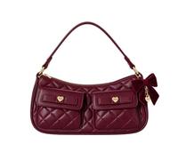 Juicy Couture Cutesy Cargo Damen Umhängetasche | Gestepptes Design, Samtschleife, zwei Vordertaschen, goldfarbene Hardware, 12 x 15 x 11 cm