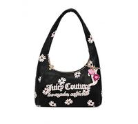 Juicy Couture Daisy For Juicy Hobo Schultertasche mit Blumen-Logo, Handtasche, Reißverschluss, für den Alltag, Lakritze und weiches Weiß, Einheitsgröße