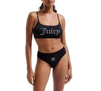 Juicy Couture Damen Diamante Bralette & Brief Unterwäsche bügellosem BH und Slip für Sport Freiteit u. Fitness in versch. Farben Dessous-Set, Black, Standard