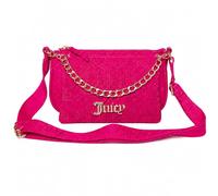 Juicy Couture Damen Double Trouble Crossbody Bag Mini Schultertasche Geldbörse mit Kettendetail & verstellbarem Riemen (Pink Flash)