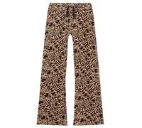 Juicy Couture Damen Lisa Low Rise Pants-Sweathose Trainingshose für Sport Freizeit Fitness mit Tunnelzug aus Velour in versch. Farben Lässige Hose, Botanical Brown AOP, L