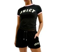 Juicy Couture Damen Perkin Damenshorts Sommershorts aus Frottee mit Appliaktionen in versch. Farben Lässige Shorts, Black, XS