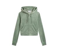 Kapuzennickijacke JUICY COUTURE "MADISON HOODIE_ Damen", Damen, Gr. M, chinois grün, 95% POLYESTER, 5% ELASTAN, slim fit, Jacken, Trainingsjacke Damen, Sweatjacke mit Kapuze, Velour, mit Glitzer, Sale