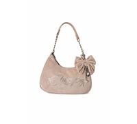 Juicy Couture Never A Dull Moment Umhängetasche Samt mit Strass Logo Kettenriemen mit Schleife Charm (Sandstein)