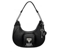 Juicy Couture Royal To Juicy Hobo-Tasche mit Schloss, Taschen-Akzent, Halbmond-Schultertasche für Damen, 30,5 x 22,9 cm, Lakritz, Einheitsgröße
