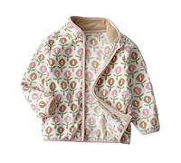 JUIYNIZT Mädchen Polar Fleecejacken Mäntel Oberbekleidung Warm Reißverschluss Jacke für Frühling Herbst (Beige, 98)