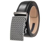 JUJNTNT Luxus-Gürtel aus echtem Leder mit automatischer Ratschenschnalle für Herren (110 cm/3)