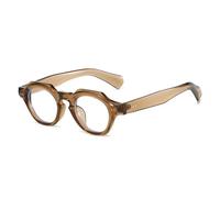 JUJNTNT Modische kleine polygonale quadratische Sonnenbrille für Damen, Retro-Nieten, UV400-Schutz für Herren (Tee klar)