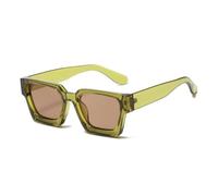 JUJNTNT Quadratische Sonnenbrille Damen Mode Punk Herren Vintage Sonnenbrille UV400 Retro (grün)