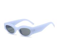 JUJNTNT Retro Cat Eye Jelly Color Damen Sonnenbrille Mode Oval Weite Beine Herren Punk Shades UV400 (Jelly Blau Grau)