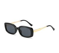 JUJNTNT Retro Herren Quadratische Sonnenbrille Mode Farbverlaufs-Sonnenbrille UV400 Damen Trendige Jelly-Farbe (Schwarzgrau)