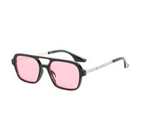 JUJNTNT Retro Rechteckige Sonnenbrille Damenmode Candy Color Lens Herren Outdoor Driving Shades UV400 Square (Schwarz Pink)
