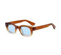 JUJNTNT Retro-Sonnenbrille mit kleinem quadratischem Rahmen für Damen und Herren, ideal für Streetfotografie und als dekorative UV-Schutzbrille (transparentes Teeblau)