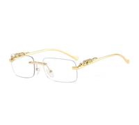 JUJNTNT Shauna Fashion Kleine Randlose Rechteckige Sonnenbrille Damen Retro Gepard Ozean Film Brillen Herren Getönte Sonnenbrille UV400 (3)