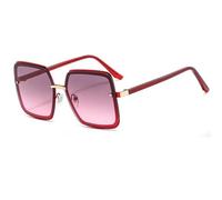 JUJNTNT Übergroße quadratische Sonnenbrille für Damen, Retro-Design, geometrischer Metallrahmen, trendige Gläser, UV400-Schutz, dunkle Gläser, stilvolle klassische Sonnenbrille, C4, Einheitsgröße