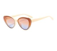 JUJNTNT Vintage Cat-Eye-Sonnenbrille für Damen, Retro-Stil, übergroßer, dicker Rahmen, UV400-Schutz, violette Gläser, trendige Outdoor-Brille, C7, Einheitsgröße