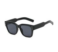 JUJNTNT Vintage Nieten Quadratische Herren Sonnenbrille Mode Farbverlauf Shades UV400 Damen Outdoor Leopard (Schwarz Grau)