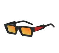 JUJNTNT Vintage-Sonnenbrille mit quadratischem Spiegel, Damen, Luxus, UV400, Herren (rot)