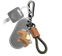 Jukeoiu Taschenanhänger mit -Motiv, modischer Anhänger für Autoschlüssel, Rucksack, Geldbörse, Tasche, Autoschlüssel, Zubehör, PU-Leder, Metall-Schlüsselanhänger mit gewebtem Seil für Teenager