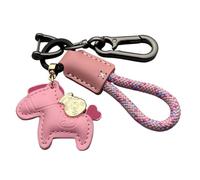 Jukeoiu Taschenanhänger mit Pferde-Motiv, modischer Anhänger für Autoschlüssel, Rucksack, Geldbörse, Tasche, Autoschlüssel, Zubehör, PU-Leder, Metall-Schlüsselanhänger mit gewebtem Seil für Teenager