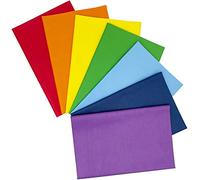 Jukway 7Stk. Einfarbige Stoff Baumwollstoff Meterware 45x52cm Patchwork Buntes Stoffpaket, Twill Stoff aus 100% Baumwolle, Stoffe zum Nähen Quilten DIY Dekoration Handarbeiten (Regenbogen -7 Farben)