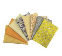 Jukway 8 Stück Baumwollstoff Meterware 50 x 50 cm Stoffpaket Baumwolle Stoffreste DIY Patchwork Baumwolltuch mit vielfältigen Mustern Stoffe zum Nähen Quilten Dekoration Handwerken (Gelb)