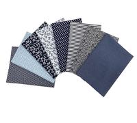 Jukway 8 Stück Baumwollstoff Meterware 50 x 50 cm Stoffpaket Baumwolle Stoffreste DIY Patchwork Baumwolltuch mit vielfältigen Mustern Stoffe zum Nähen Quilten Dekoration Handwerken (Dunkelblau)