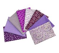 Jukway 8 Stück Baumwollstoff Meterware 50 x 50 cm Stoffpaket Baumwolle Stoffreste DIY Patchwork Baumwolltuch mit vielfältigen Mustern Stoffe zum Nähen Quilten Dekoration Handwerken (Lila)