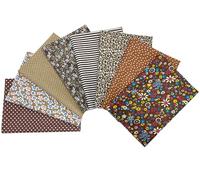 Jukway 8 Stück Baumwollstoff Meterware 50 x 50 cm Stoffpaket Baumwolle Stoffreste DIY Patchwork Baumwolltuch mit vielfältigen Mustern Stoffe zum Nähen Quilten Dekoration Handwerken (Braun)