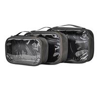 Jula Vance Kosmetik-Organizer, TSA-genehmigt, Reise-Pro, Kosmetik-Organizer, Tasche, Kombi-Set, Tasche mit Reißverschluss und Griff, 3 Stück, GRAU, Transparente Reisetaschen