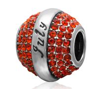 Juli-Charm, 925er Sterlingsilber, Geburtsstein-Charm, Geburtstags-Charm, Kristall-Charm f r Pandora-Armband (Juli)