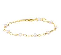 Armband JULIE JULSEN "925/- Sterling Silber vergoldet 8 Perlen 19cm lang" Armbänder Gr. 19cm, Silber 925 (Sterlingsilber), goldfarben (gold) Damen (54344209-0) gold