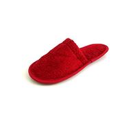 Julie Julsen® 2 Paar Pantoletten aus Baumwolle-Frottier Pantoffeln Bordeaux 38/42