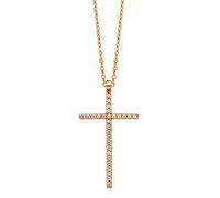 Kette mit Anhänger JULIE JULSEN "Halskette KREUZ Glitzersteine, JJNE01024.1, JJNE01024.2, JJNE01024.3" Halsketten Gr. Silber 925 (Sterlingsilber), Länge: 45 cm, rosegold (roségoldfarben, kristallweiß, kristallweiß) Damen Ketten mit Anhänger Zirkonia (synth.) (79967535-0)