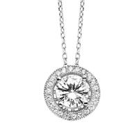 Julie Julsen - Anhänger mit Kette 925/- Sterling Silber Zirkonia weiß Charms & Kettenanhänger 1 ct Weiss Damen