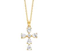 Julie Julsen Anhänger mit Kette 925/- Sterling Silber Zirkonia weiß gelb vergoldet Damen