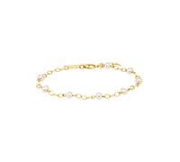 Armband JULIE JULSEN "925/- Sterling Silber vergoldet 8 Perlen 19cm lang" Armbänder Gr. 19cm, Silber 925 (Sterlingsilber), goldfarben (gold) Damen (54344209-0) gold