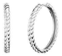 Paar Creolen JULIE JULSEN "925/- Sterling Silber rhodiniert 25mm" Ohrringe Gr. ONE-SIZE, Silber 925 (Sterlingsilber), silberfarben (silber) Damen (69225423-0) silber