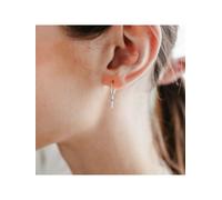 Julie Julsen Creolen 925/- Sterling Silber rhodiniert Einhänger Kreuz Einheitsgröße