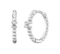 Paar Creolen JULIE JULSEN "925 Silber rhodiniert Zirkonia weiß" Ohrringe Gr. ONE-SIZE, Silber 925 (Sterlingsilber), weiß (weiß + weiß) Damen (51477353-0) weiß + weiß