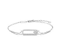 Julie Julsen Damen Armband 925/- Sterling Silber 16+1,5+1,5cm Glänzend Zirkonia weiß 148260032